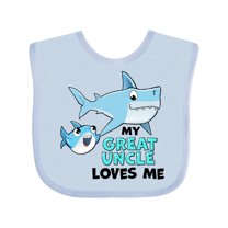 Inktastic My Great Uncle Loves Me with Cute Sharks Boys or Girls Baby Bib