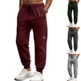 thumbnail image 1 of Styesk Men's Pants Men's Solid Color Frenum Tightness Binding Leg Pockets Exercise Full Length Pants, 1 of 9