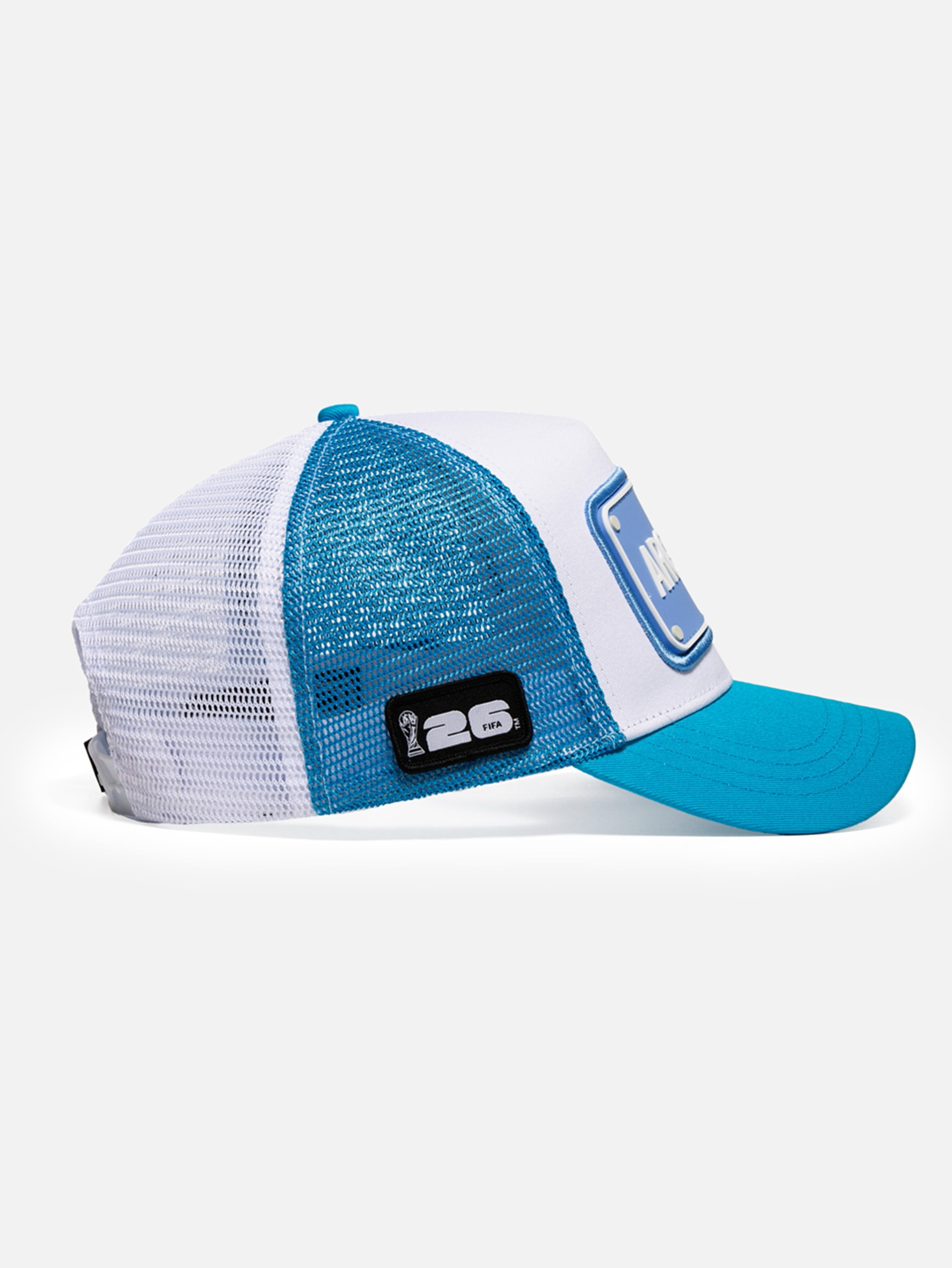 FIFA World Cup 2026 Rubber Country Patch Trucker Soccer Cap - Argentina