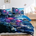 thumbnail image 3 of Juego de Funda Nórdica King Size,Juego de Ropa de Cama Delfín Medusa Surf para Decoración de Habitaciones,3, 3 of 8