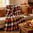 thumbnail image 5 of MORESEC Thanksgiving Fall Flannel Throw Blanket Ultra Soft Cozy Plaid for Sofa Bed Couch Living Room Home Autumn Decor Gift Durable Machine Washable 39.37x59.06in, 5 of 6