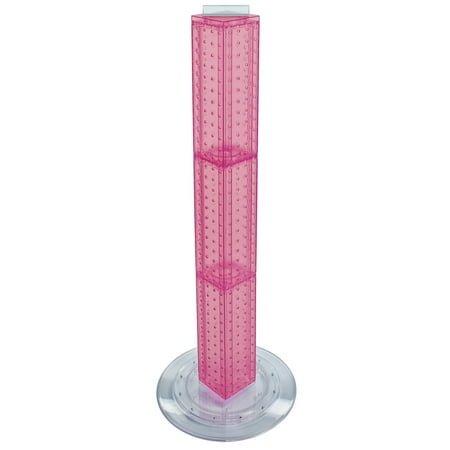 

Azar Displays 700223-PNK Pink Four-sided 4 W x 36 H Pegboard Tower with Revolving 14.5 Base