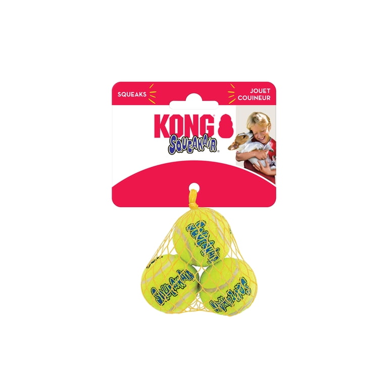 KONG SqueakAir Squeaky Tennis Ball, Extra Small, 3 Count photo 1
