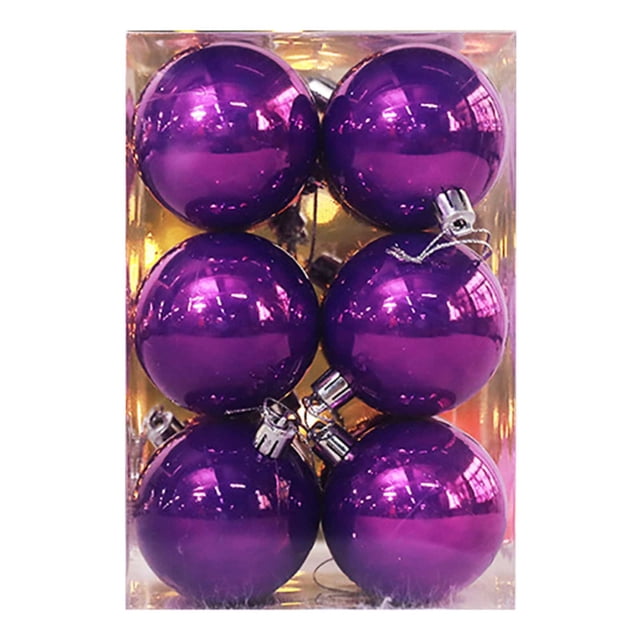 1 caja de 12 bolas navideñas para árbol de Navidad, decoración para escaparate de centro comercial, colgante de 6 cm