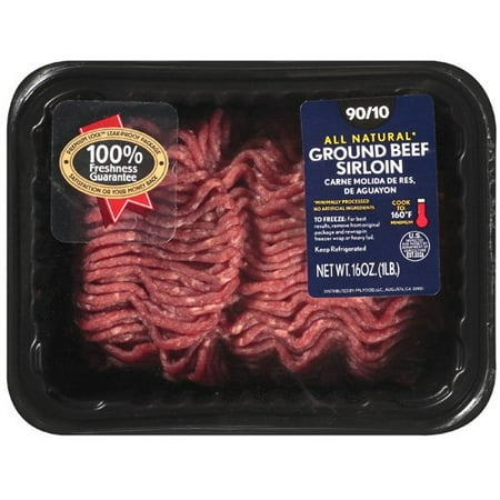 1lb 90/10 Ground Beef Sirloin Tray