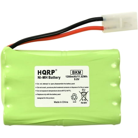 HQRP Compact Battery Pack NI-MH 9.6V 1200mAh Rechargeable with Standard Tamiya Connector for RC Car Boats Robots Hobby
