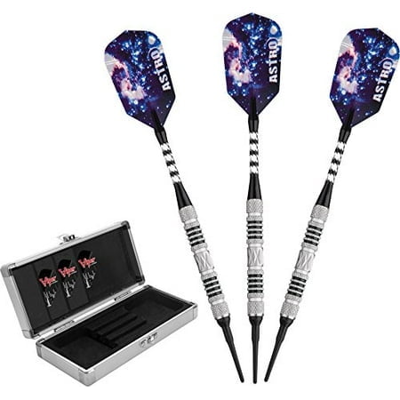 Viper Astro 80% Tungsten Soft Tip Darts with Storage/Travel Case, Black Rings, 18 Grams