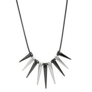 J&H Designs JHN9237_Hematite Two-Tone Spike Necklace
