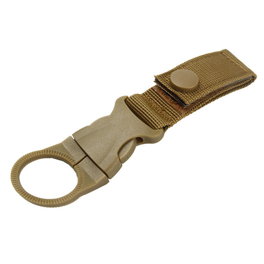 10pcs Molle Tactical Buckle Hook Water Bottle Holder Clip Key Chain Black 