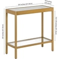 thumbnail image 3 of HennandHart 24" Wide Rectangular Side Table in Brass for Living Room, 3 of 5