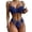 Dark Blue, variant on Bra Brief Sets Fashion Lace Underwear Sleepwear with Steel Ring and Garter for Women Blue S