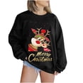 thumbnail image 2 of Chandail en Molleton de Noël pour Femmes 2023 Mode Manches Longues Col Rond Imprimé de Noël Hauts Amples Blouse Chandails en Molleton en Solde, 2 of 5
