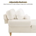thumbnail image 7 of Condemo Modern Linen Fabric Indoor Chaise Lounge Chair for Bedroom, Living Room, Office, Beige White, 7 of 7