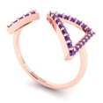 thumbnail image 2 of 0.2475 ct Round Cut Natural Amethyst Statement 14K Rose Gold Womens Engagement Ring, 2 of 5