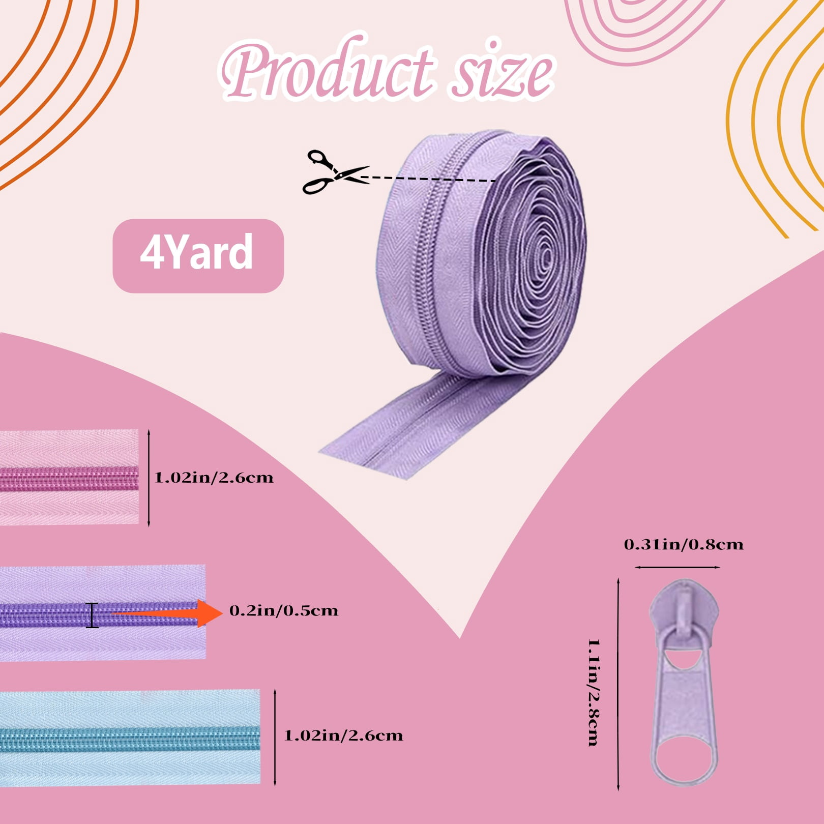 Amtvuzy 80 Yards 20 Colors Zipper,#3 Nylon Coil Zippers Bulk for Sewing,DIY Crafts and Tailoring with 200 Zipper Sliders,Zippers by The Yard for Bags and Purse Making Supplies,etc.