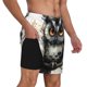 thumbnail image 2 of Balery Whimsical Owl On Branch Bañador para hombre, shorts de playa de secado rápido con entrepierna y forro de compresión-Medium, 2 of 6