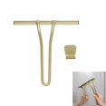 thumbnail image 1 of Raspador de vidrio Yjmei, limpiador dorado con gancho, herramienta de limpieza de silicona para puertas de ducha, baño, ventanas y vidrios de automóviles, 22,5 x 22,8 cm, 1 of 5