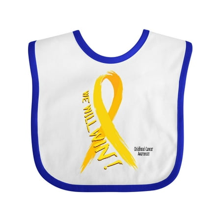 

Inktastic We Will Win Against Childhood Cancer with Yellow Ribbon Gift Baby Boy or Baby Girl Bib
