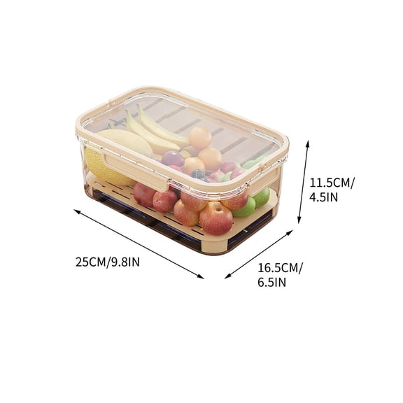 YIKA Tupperware Container Food Grade Portable Fresh-keeping Box Plastic Portable Outdoor Picnic Box Large Rectangular Refrigerator Storage Sealed Box Refrigeration Kitchen Storage Yellow