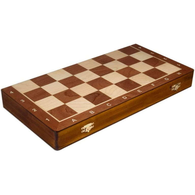 Wegiel Handmade European Ambassador Chess Set - Wooden 21 Inch Beech &  Birch Board with Felt Base - Carved Hornbeam & Sycamore Wood Chess Pieces