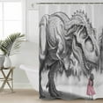 thumbnail image 2 of Small Stall Shower Curtain 48x72 Inch Narrow Half Size Dinosaurs Girl Bath Curtains Bathroom Decor Gray Funny Cartoon Animals Forest Waterproof Fabric Shower Curtain Set with Hooks 48 Inch, 2 of 6
