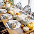 thumbnail image 3 of Fall Round Placemats Set of 4 Hello Autumn Pumpkin Place Mats Thanksgiving Woven Placemat Sunflower Black Plaid Truck Circle Braided Table Mat for Kitchen Dining Table Party Home Decor 15 Inch, 3 of 9