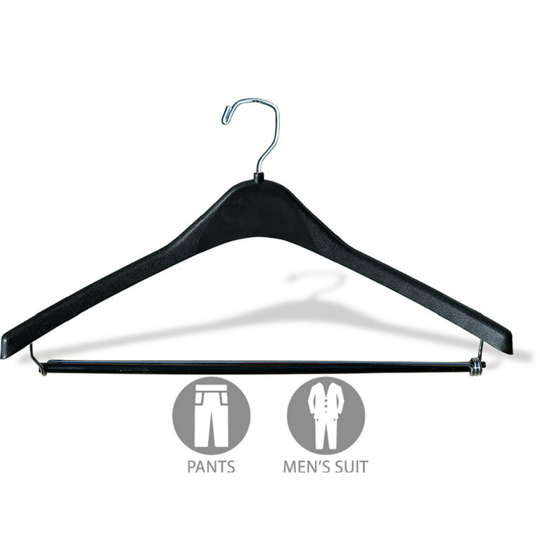 5 Pack Strong Plastic Suit & Jacket Hangers Extra Wide 51cm in Black