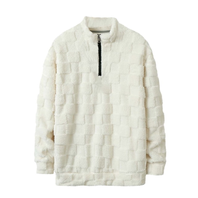 Sudadera sin capucha para hombre, moda informal, color sólido, botones, cuello alto, manga larga, camiseta, abrigo de poliéster