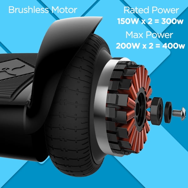 Hover-1 Helix Electric Hoverboard with Lights & Bluetooth Speaker; Children 8+ 160 lbs - Black
