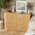 thumbnail image 6 of COZAYH Modern 6 Drawer Dresser with Burl Finish, Wide Wood Chest of Drawers Clothes Organizer, Stylish Large Storage Cabinet for Bedroom or Entryway, 6 of 7