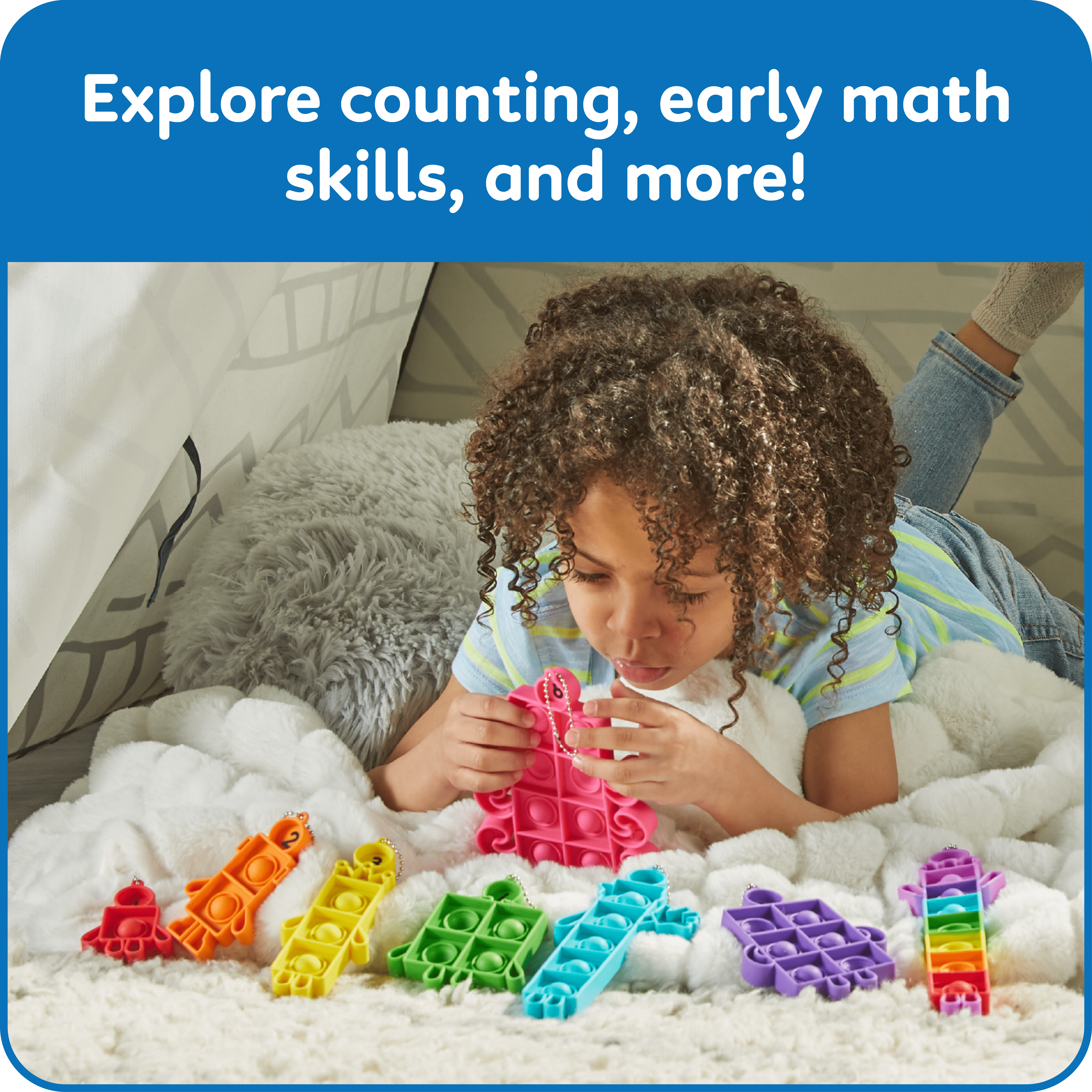 hand2mind Numberblocks Sensory Bubble Poppers (Set of 10), Math Toys for Kids, Fidgets for Classroom