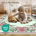thumbnail image 4 of ODIKA Floral Medallion With Ribbon Wreath And Cottagecore Trim Coquette Bow Refined for Playroom, Bedroom, Reading Nook, Pet Friendly & Kids Safe Play, 4 of 7