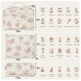 thumbnail image 2 of Soda Candy Makeup Bag Large Quilted Cosmetic Bag Floral Make up Bag for Women Cute Cotton Makeup Bag Set Travel Toiletry Organizer Bag, Pink, 2 of 7