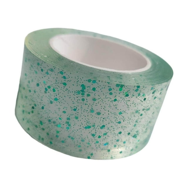 kurtrusly Glitter Nano Tape Educational Sensory Toy Multifunctional for Bubble Blowing Green Width 3cm