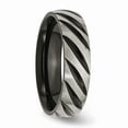 thumbnail image 4 of Titanium 6mm Black IP-plated Swirl Brushed & Polished Band Size: 7; for Adults and Teens; for Women and Men, 4 of 6