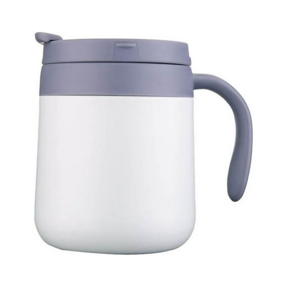 Wosthever Frasco al vacío taza de café portátil hogar escuela Camping interior exterior botella de agua aislada bebida taza térmica con asa Juegos de servir café y té Blanco 500ml