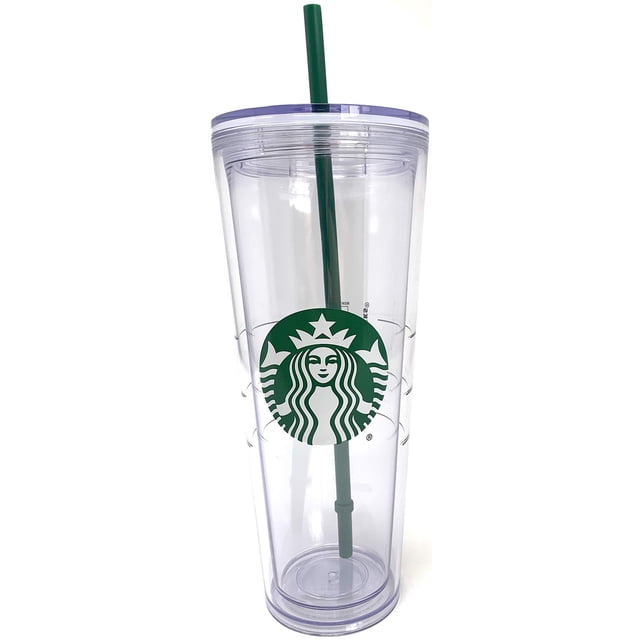 Vaso Starbucks Clear Venti Cold Cup de 700 ml con pajita verde