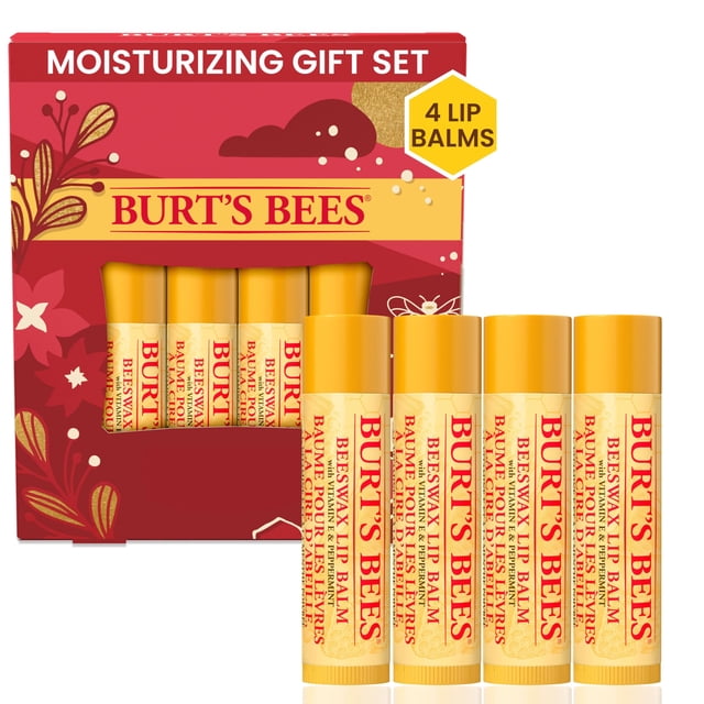 Set de regalo Bálsamo labial hidratante Burt's Bees Bees con cera de abejas x4