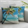 thumbnail image 3 of Orinice Palm Tree Beach Scene Graphic Decorative Pillow Cover 1PC 20x20in, 3 of 5