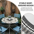 thumbnail image 4 of Gray Beige Boho Round Fitted Tablecloth with Elastic Edge, Waterproof Table Cloth Table Cover for 55"-60" Tables, Ethnic Tribe Southwestern Vintage Tablecloths for Dining Picnic Indoor Outdoor, 4 of 9