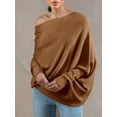 thumbnail image 2 of Batwing Boat Neck Sweaters for Women 2024 Long Sleeve Soft Knit Loose Baggy Pullover Jumper Top, 2 of 4