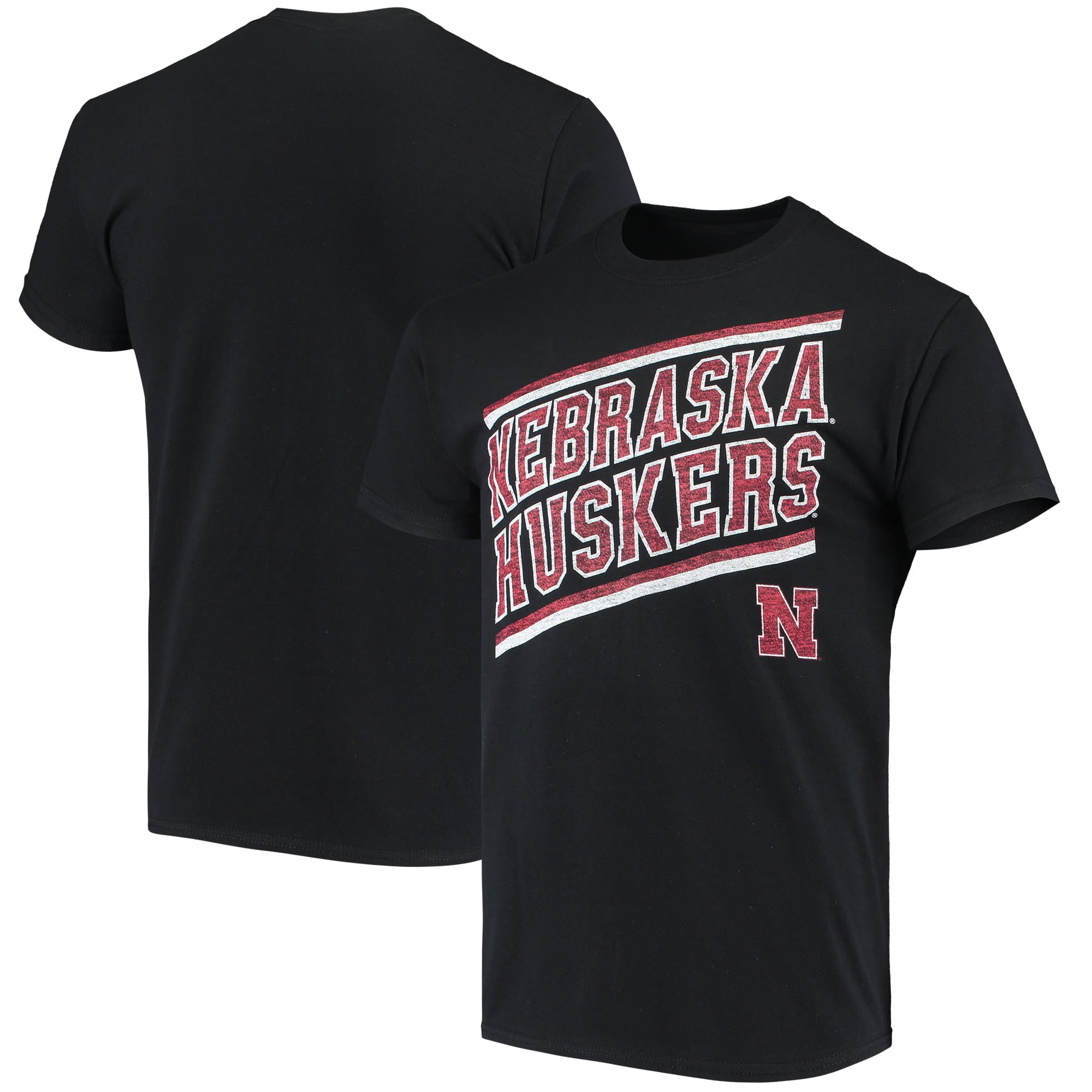 Men's Black Nebraska Huskers Slant TShirt