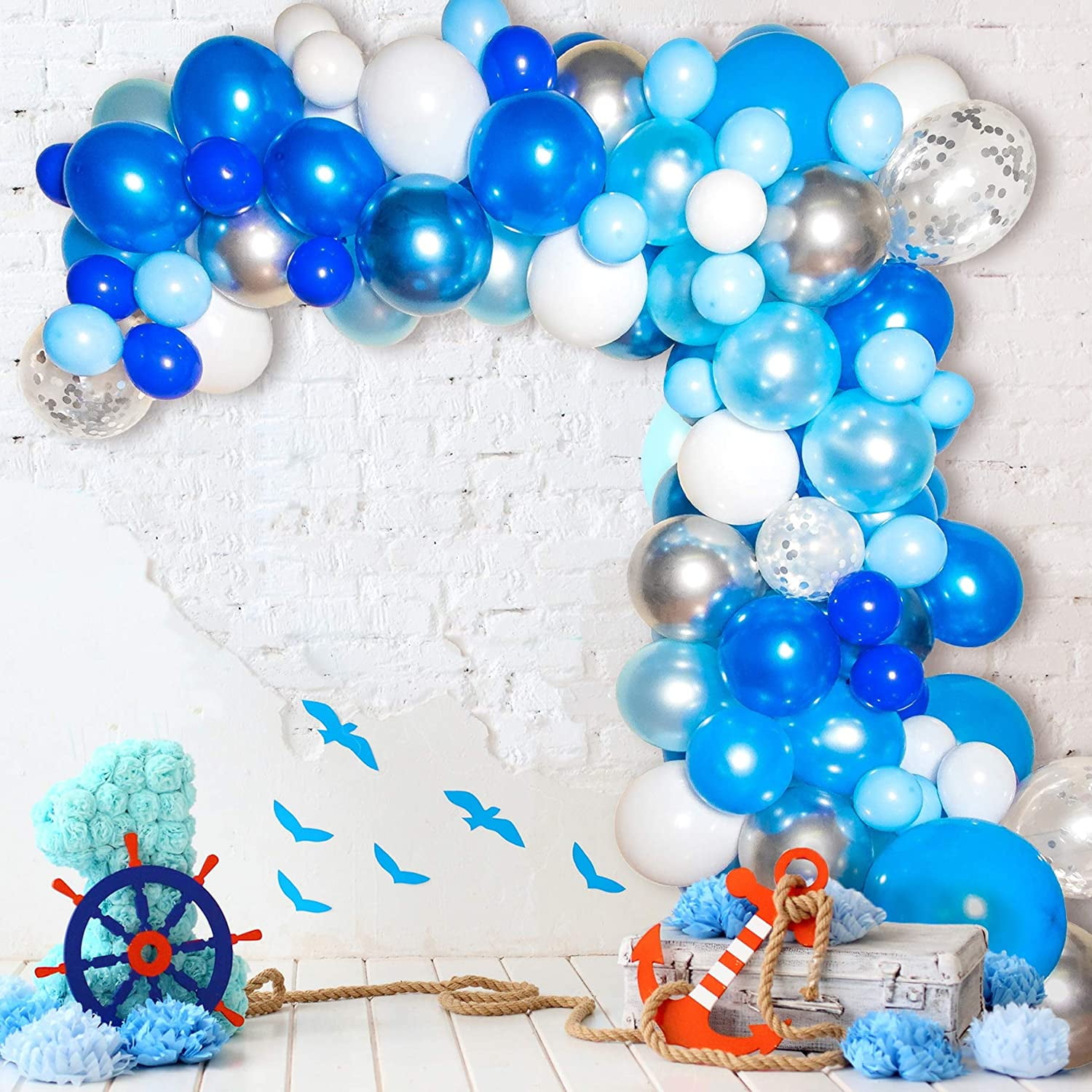 royal blue and silver baby shower