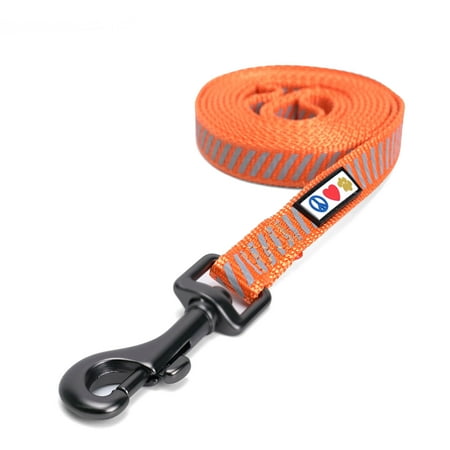 UPC: 0735255518658 | Pawtitas 6 FT Dog Leash Reflective Dog Leash Dog Training Leash Puppy Leash Orange Dog Leash