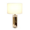 thumbnail image 2 of Pasargad Home 23 in. Jupiter Glass Base & Steel Body with Shade Table Lamp, White & Gold, 2 of 4