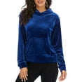 thumbnail image 4 of SHCKE Women Velour Sweatshirt Long Sleeve Hoodie Sweatshirt Warm Pullover Tops Loose Sweatshirt Velour Hoodies Sports Tops Soft Stretch Yoga Jogging Activewear Shirt, 4 of 8