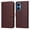 Brown, variant on Wallet Phone Case for Honor X7 with Card Holder and Stand Function Black