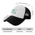 thumbnail image 6 of PAYOHTO Kids Watercolor Flowers Cyan-blue Baseball Hat Back Adjustable Mesh Breathable Hats Black Trucker Cap Outdoor Fishing Sun Caps for Boys or Girls ages 4-10, 6 of 9
