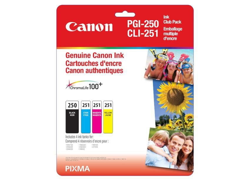 Canon - Emballage multiple d'encre PG-250 et CL-251 C,M,Y