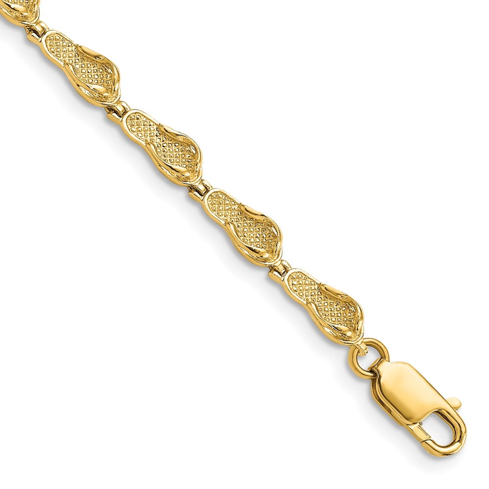 FJC Finejewelers 14k Yellow Gold Single Flip-flop Link Bracelet 7